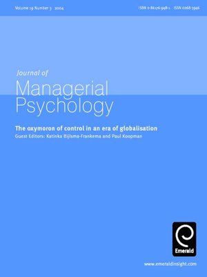 cover image of Journal of Managerial Psychology, Volume 19, Issue 3